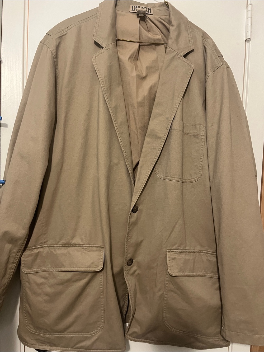 Duluth Trading Co Tan Lightweight Cotton Blazer Jacket